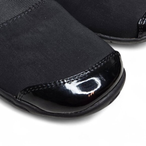 Ros Hommerson Carol Black Patent Trim Slip On Casual Comfort Flats Memory Foam 6 - Picture 7 of 10